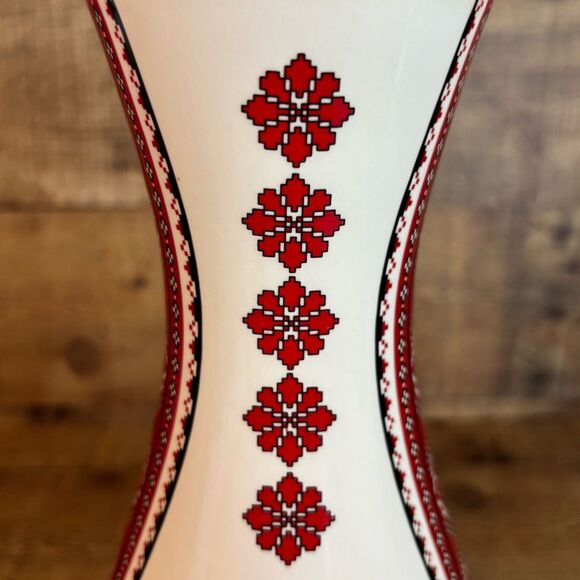Vintage Ukranian Arts By Stefania Eastern European Motiff Decorated Vase 10”x5” - Picture 5 of 13